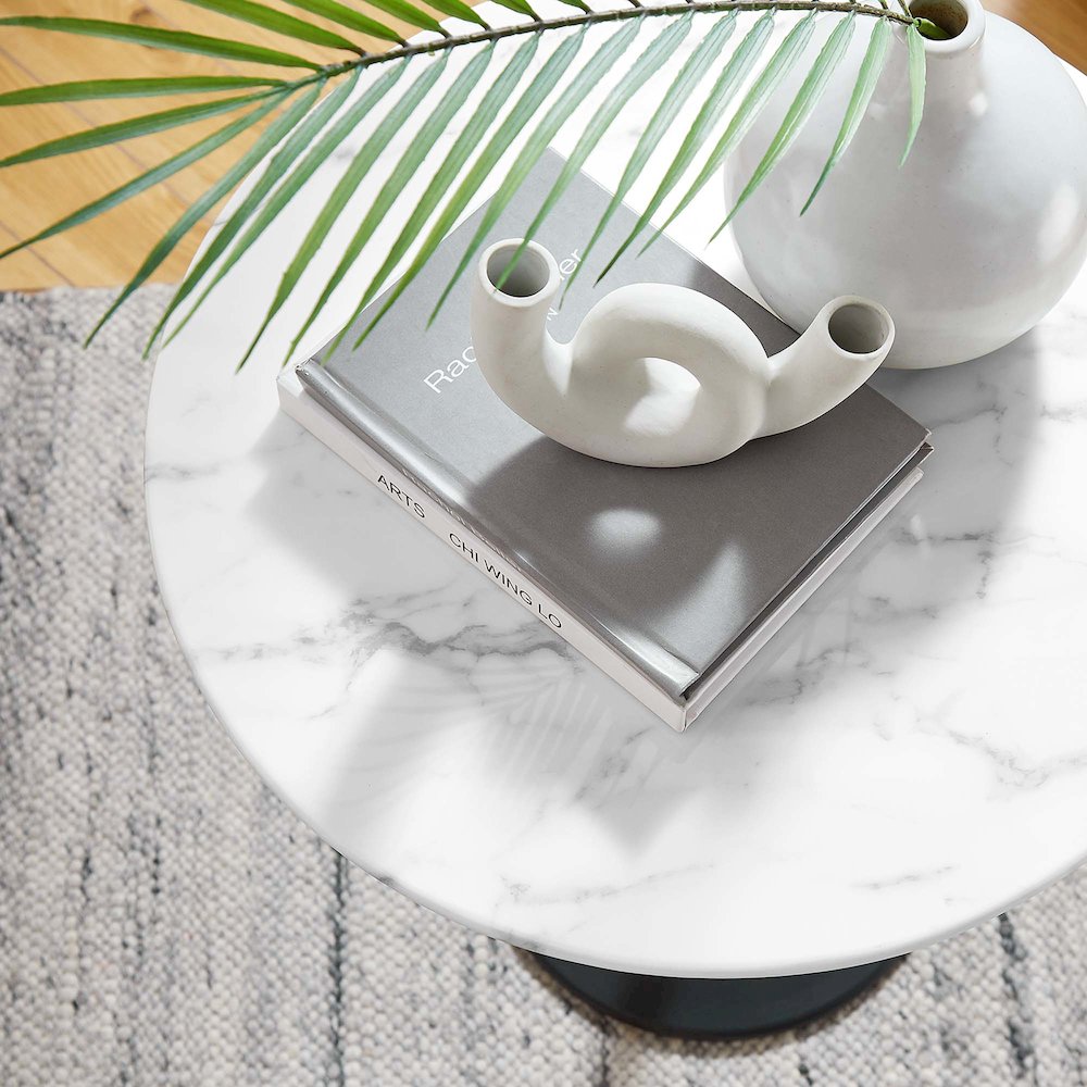 Lippa 20" Round Faux Marble Side Table