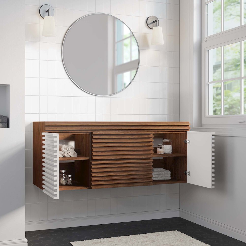 Render 48" Single Sink Compatible (Not Included) Bathroom Vanity Cabinet
