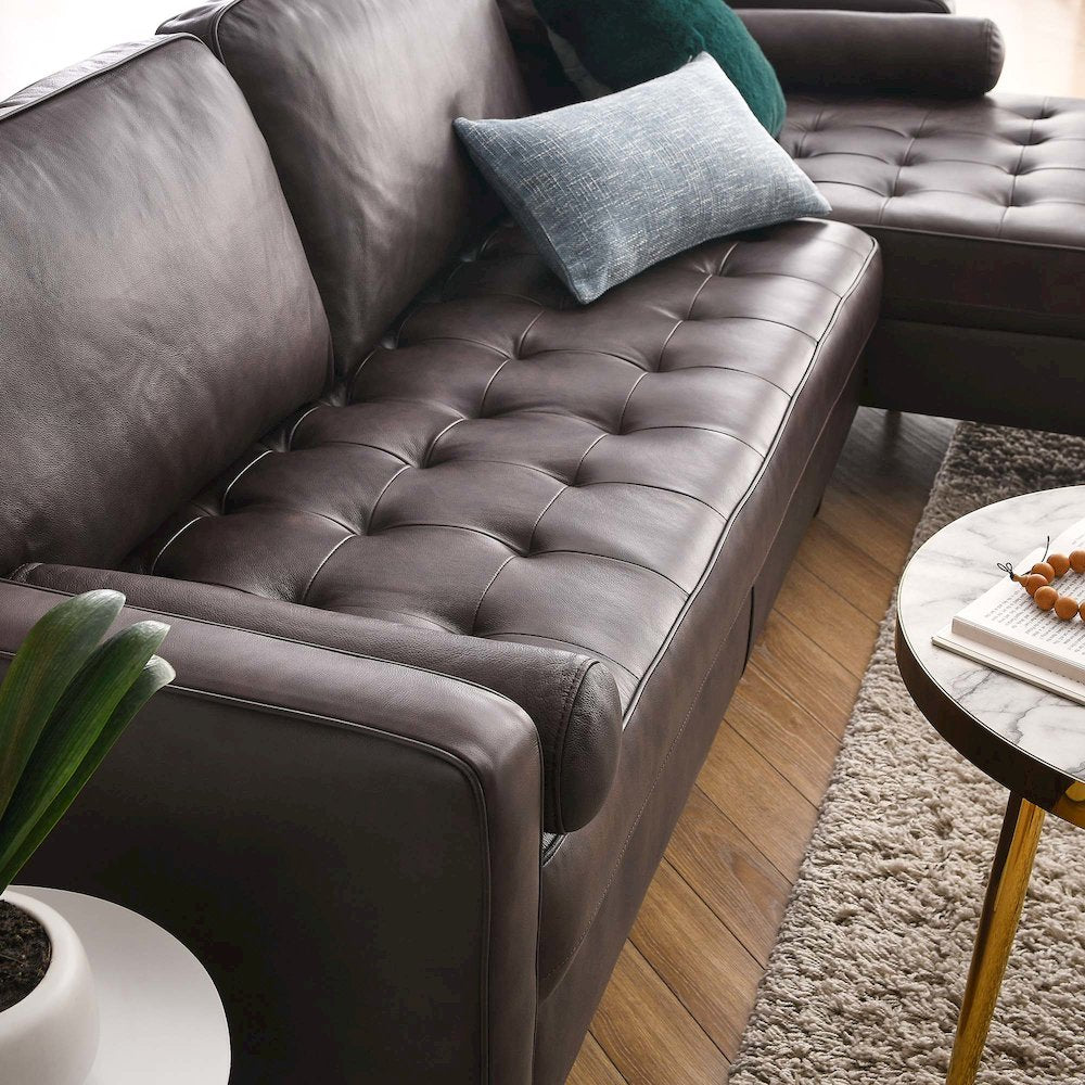 Valour 98" Leather Sectional Sofa