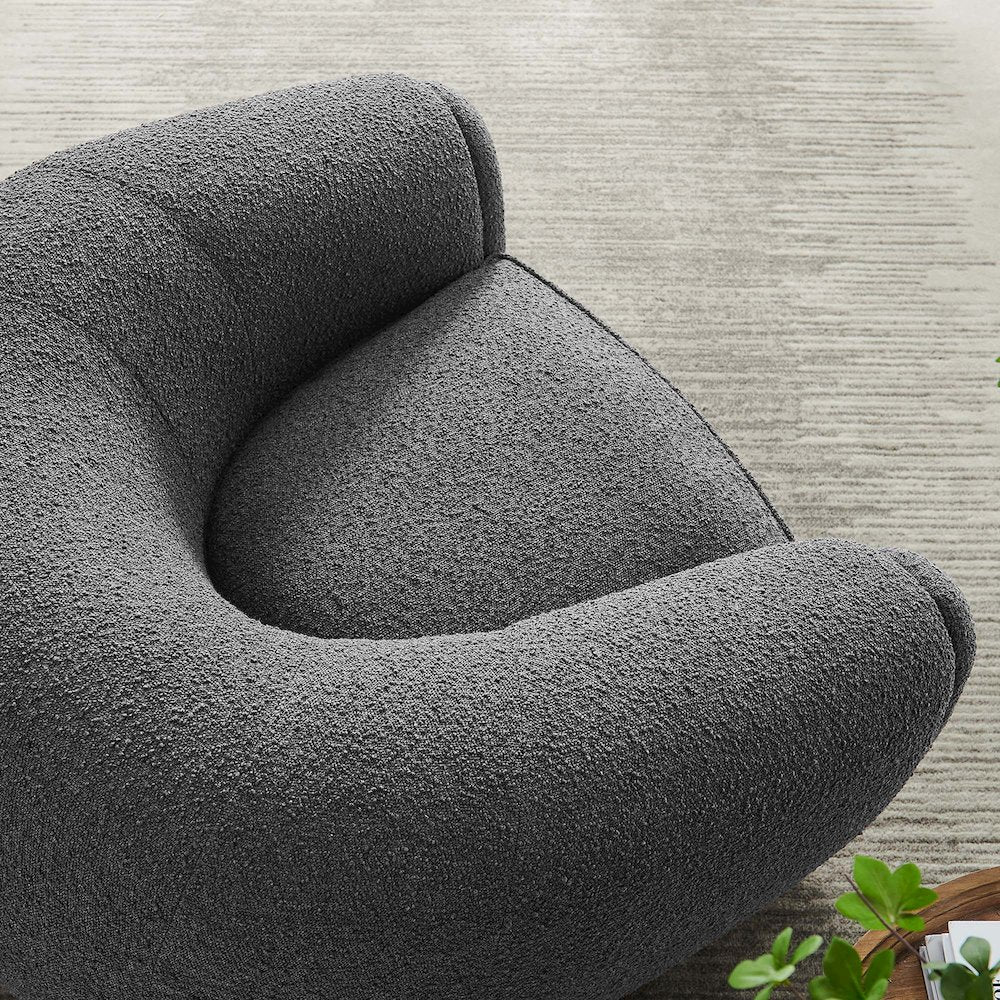 Abundant Boucle Upholstered Fabric Armchair