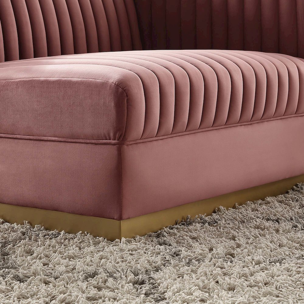 Channel Tufted Performance Velvet Modular Sectional Sofa Right-Arm Chair