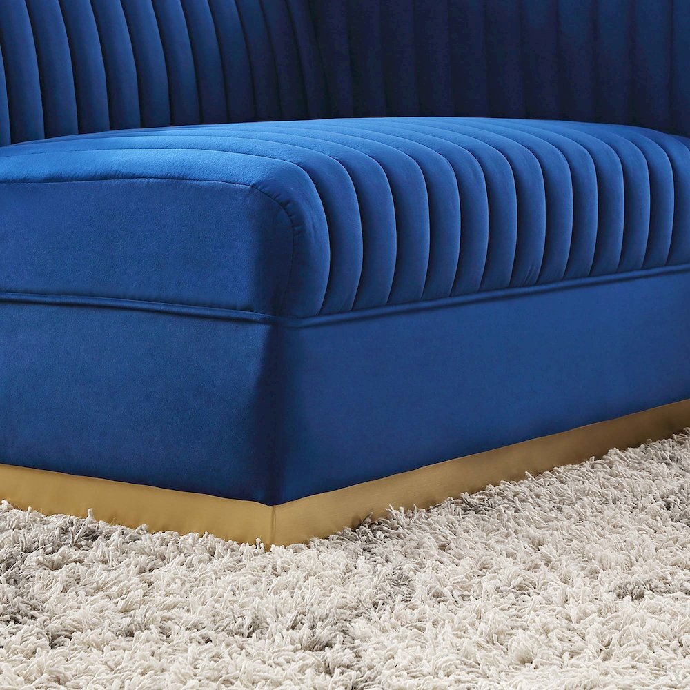 Channel Tufted Performance Velvet Modular Sectional Sofa Right-Arm Chair