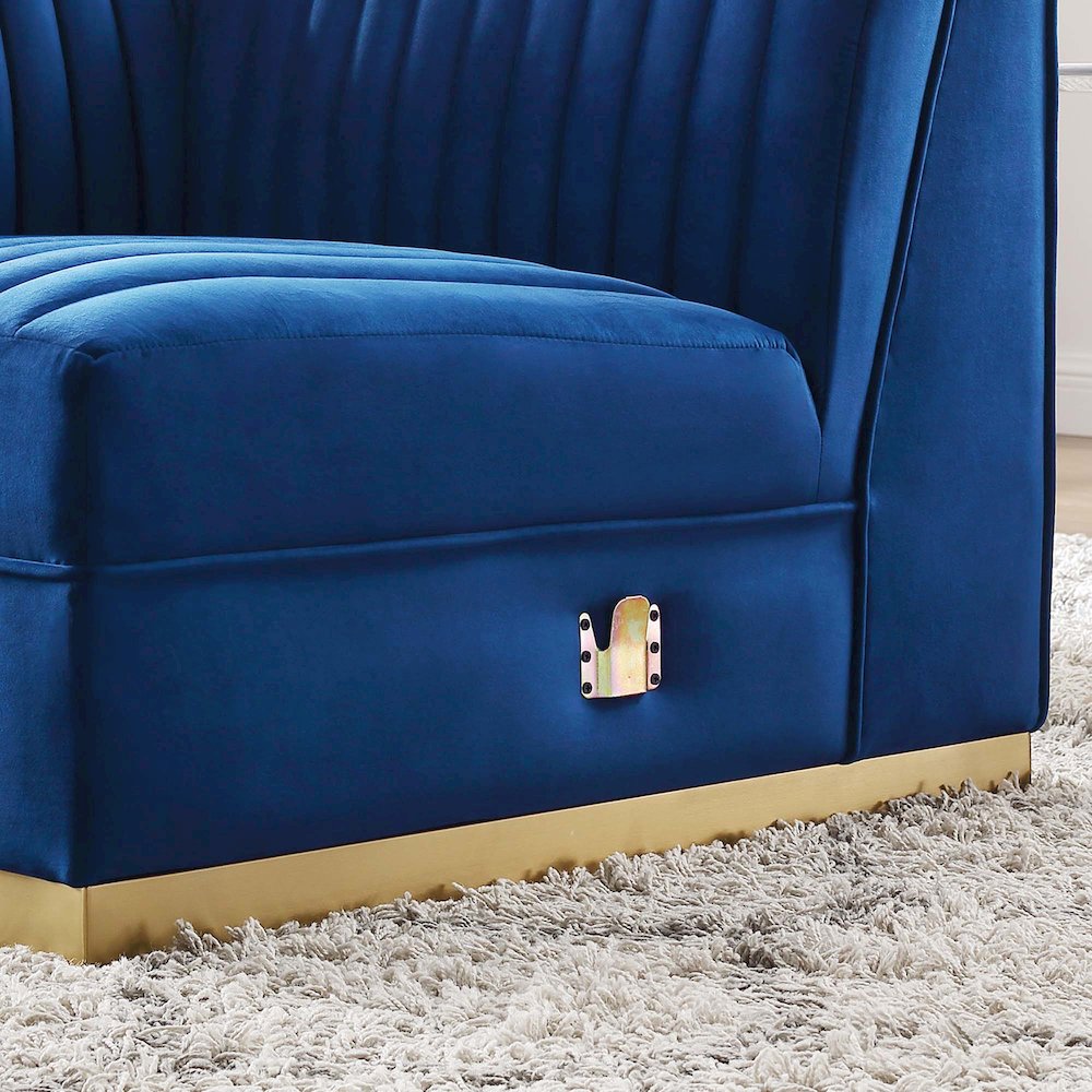 Channel Tufted Performance Velvet Modular Sectional Sofa Left Corner Chair