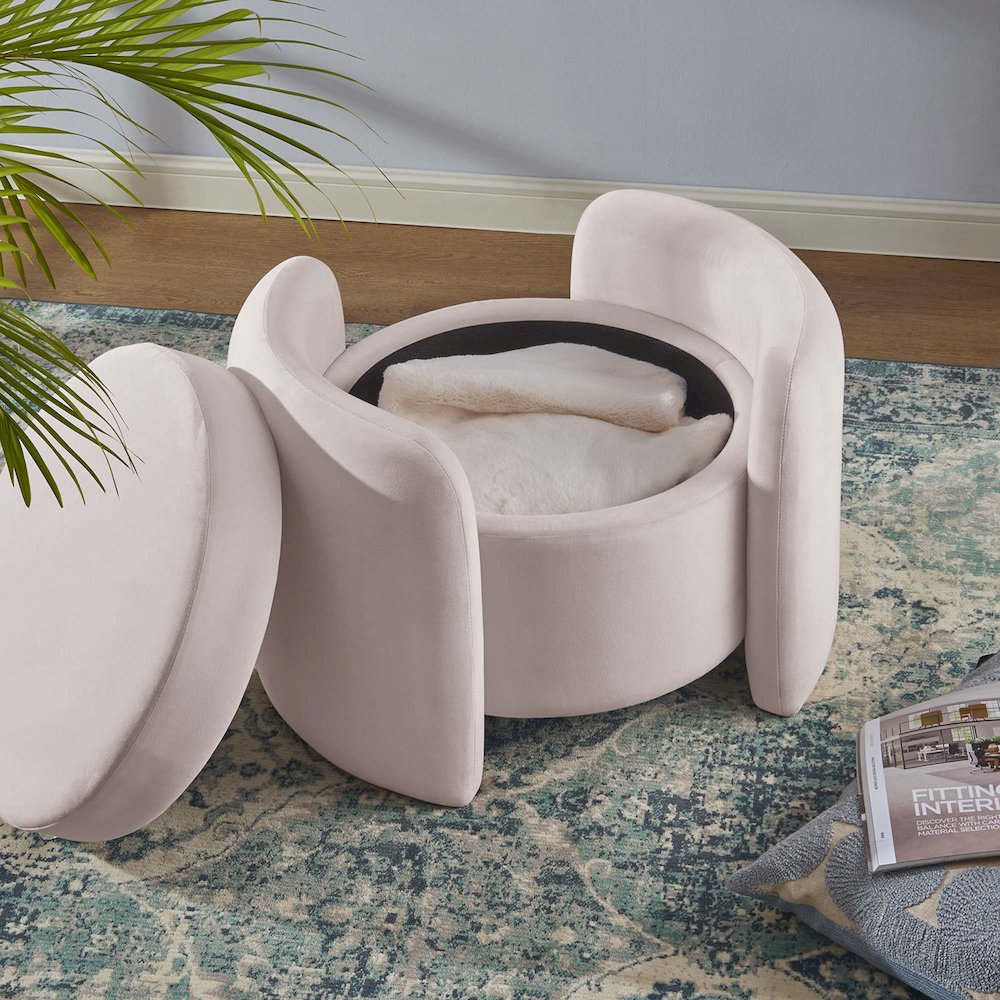Nebula Upholstered Performance Velvet Ottoman