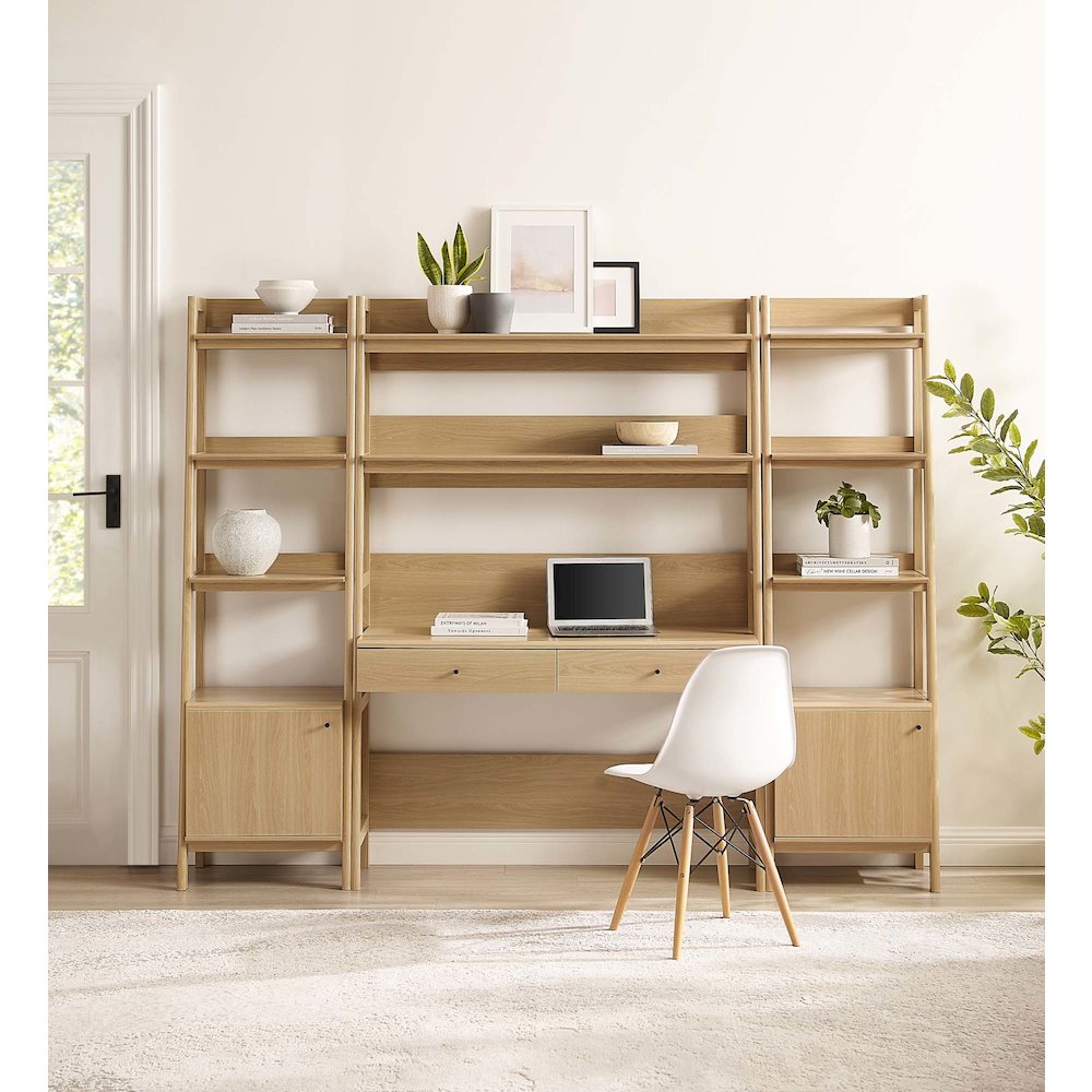 Bixby 3-Piece Wood Office Desk and Bookshelf