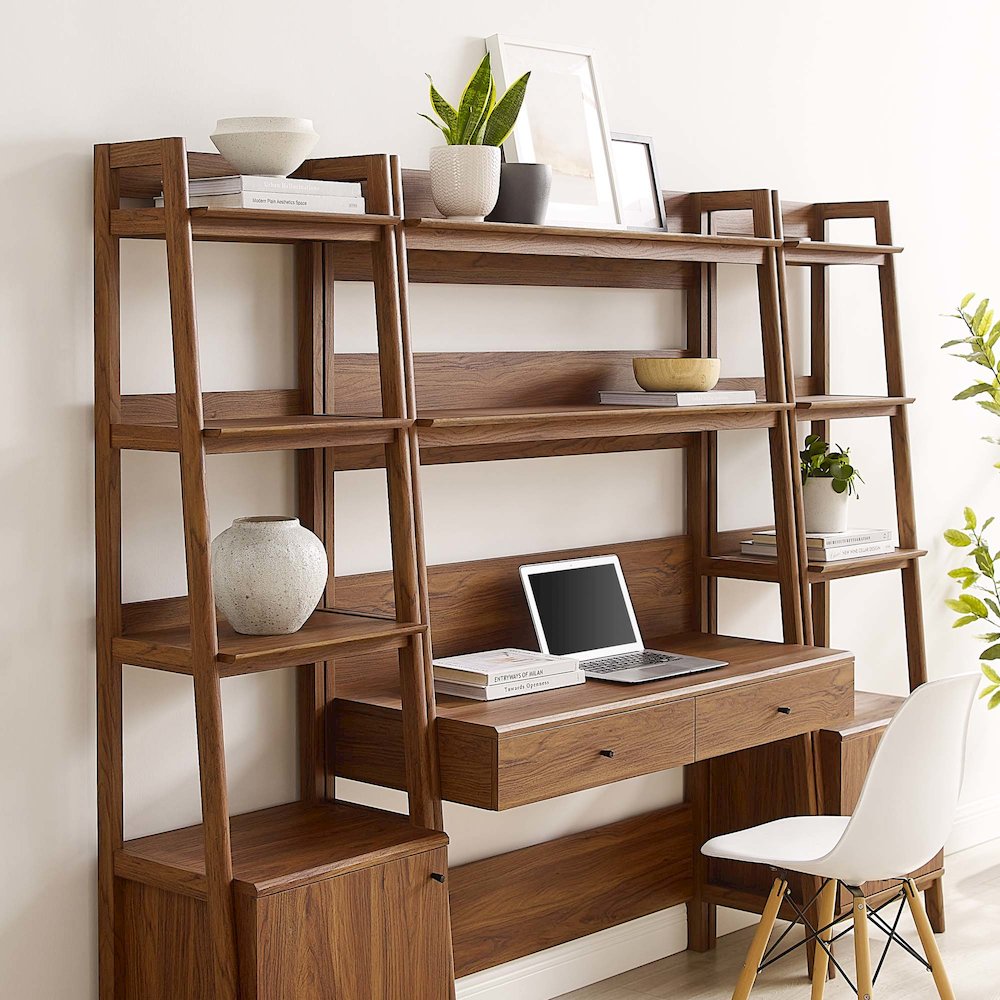 Bixby 3-Piece Wood Office Desk and Bookshelf