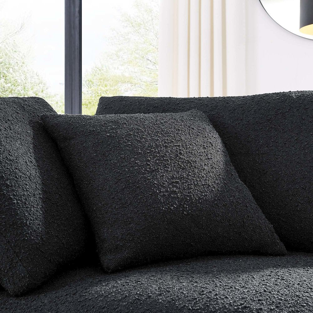 Commix Down Filled Overstuffed Boucle Fabric Corner Chair