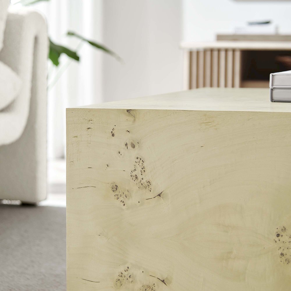 Cosmos 36" Square Burl Wood Coffee Table