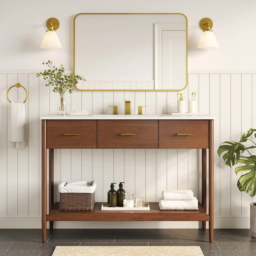 48” Single Sink Bathroom Vanity Cabinet (Sink Basin Not Included)