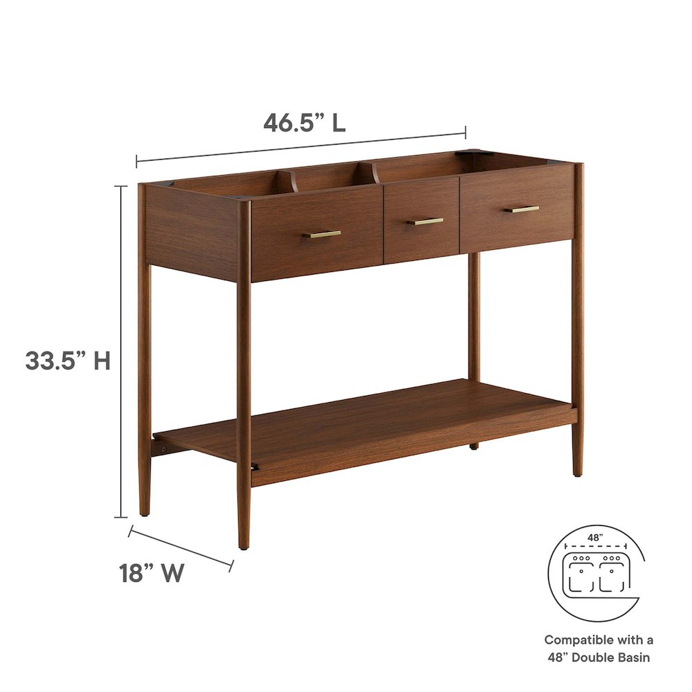 48” Double Sink Bathroom Vanity Cabinet (Sink Basin Not Included)