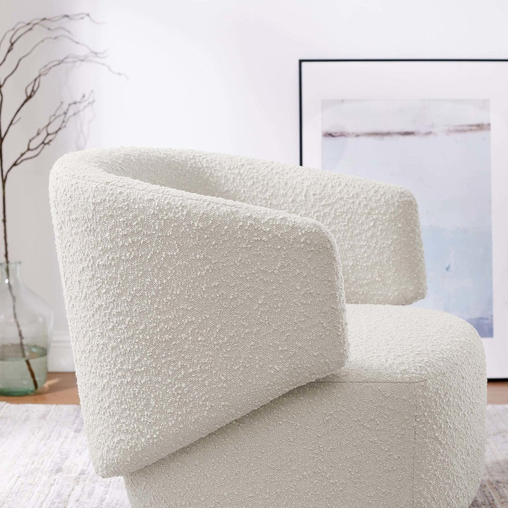 Celestia Boucle Fabric Swivel Chair