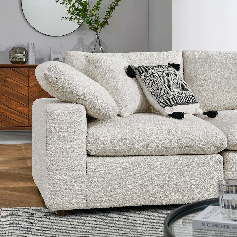 Commix 5-Piece Down Filled Overstuffed Boucle Sectional Sofa