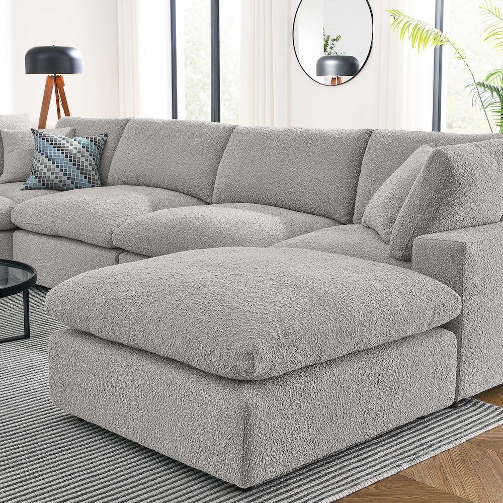 Commix 7-Piece Down Filled Overstuffed Boucle Sectional Sofa