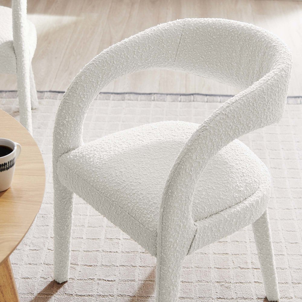 Pinnacle Boucle Upholstered Dining Chair Set of 2