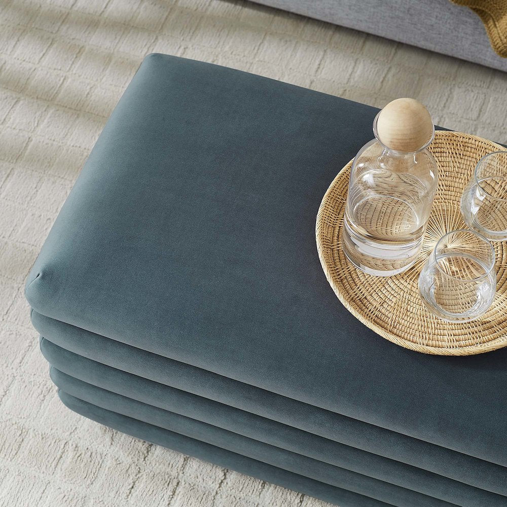 Mezzo Upholstered Performance Velvet Storage Bench