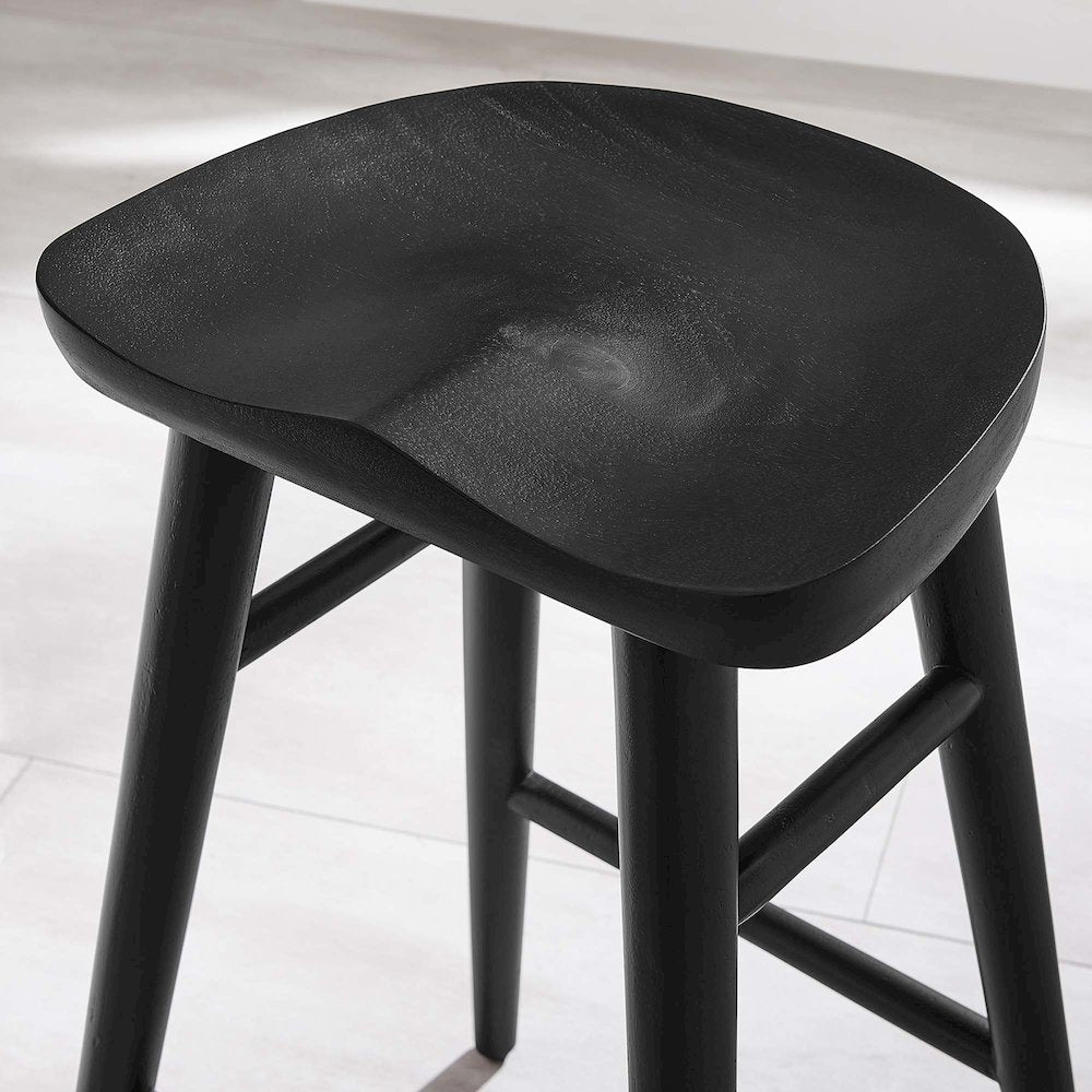 Saville Backless Wood Counter Stools Set of 2