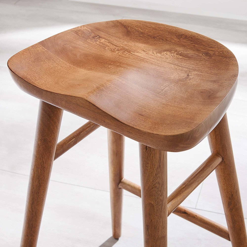 Saville Backless Wood Counter Stools Set of 2
