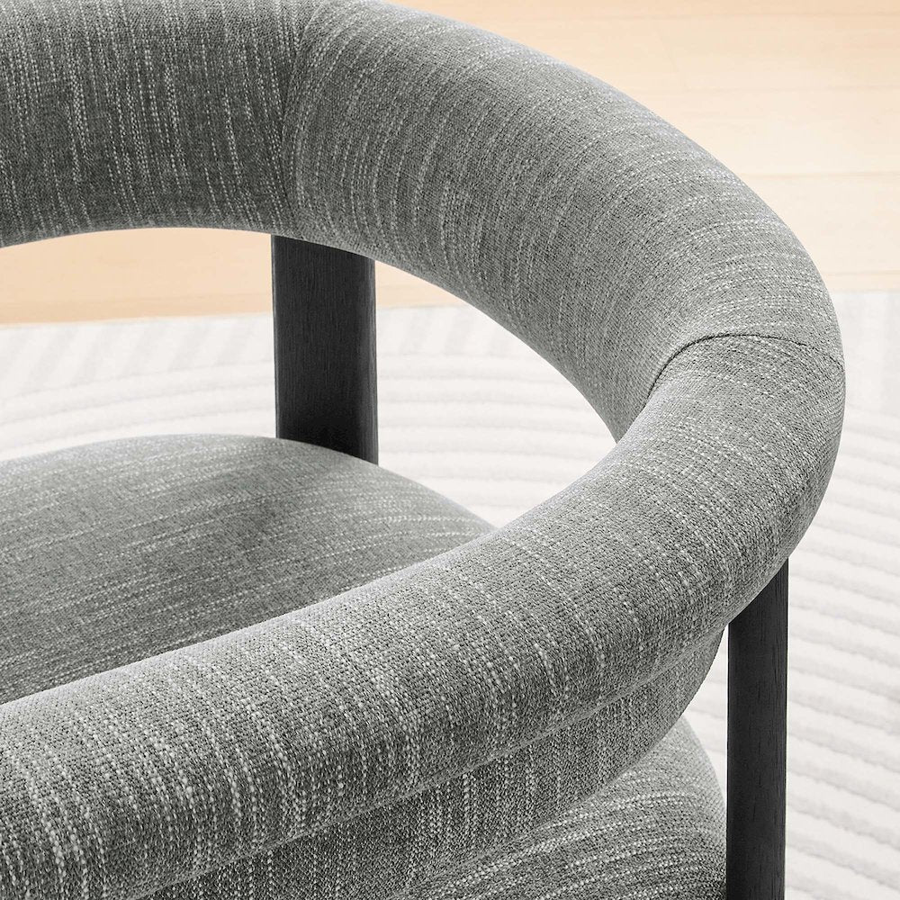 Imogen Fabric Upholstered Barrel Dining Chairs Set of 2