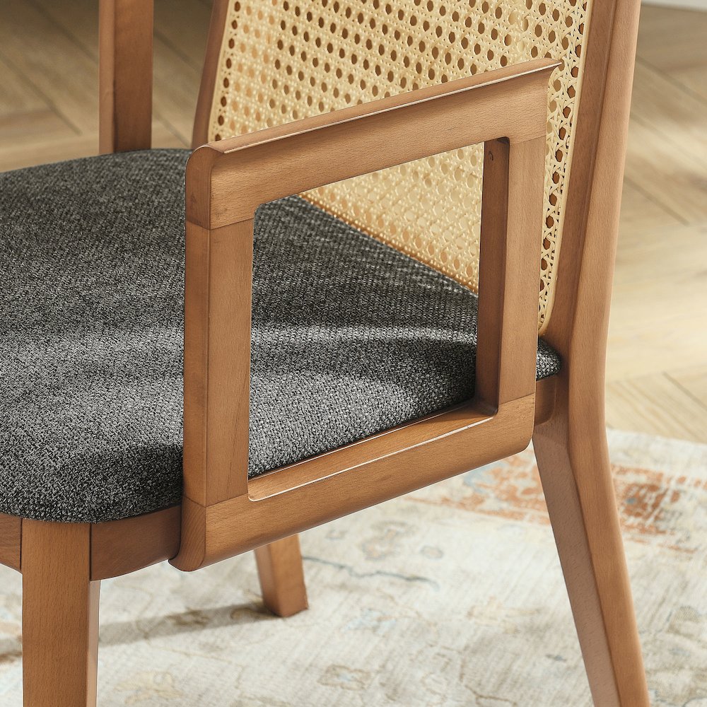 Monarch Wood and Rattan Dining Armchair