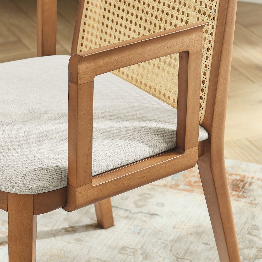 Monarch Wood and Rattan Dining Armchair