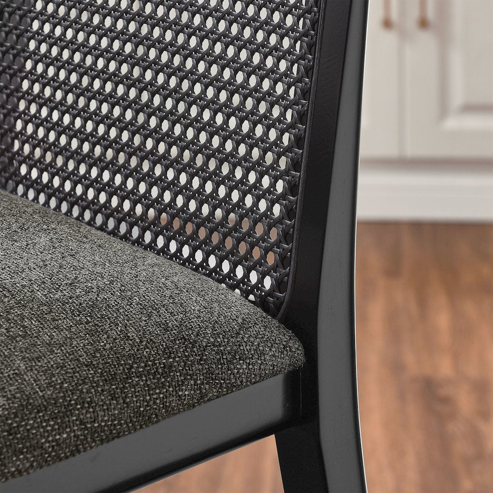 Monarch Wood and Rattan Bar Stool