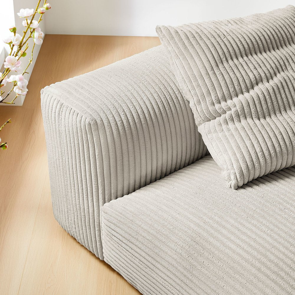 Solace Modular Corduroy Upholstered Armless Chair