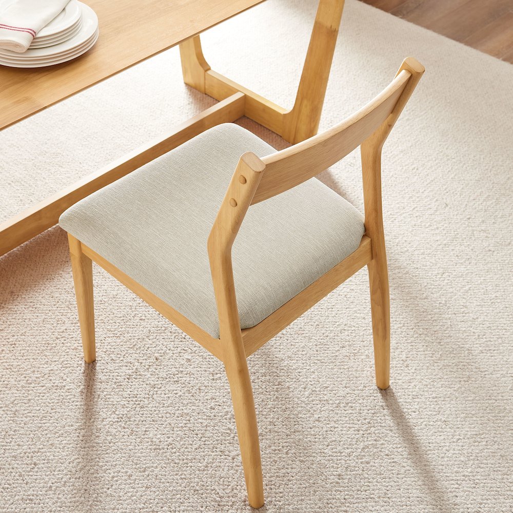 Solara Fabric Wood Dining Side Chairs Set of 2