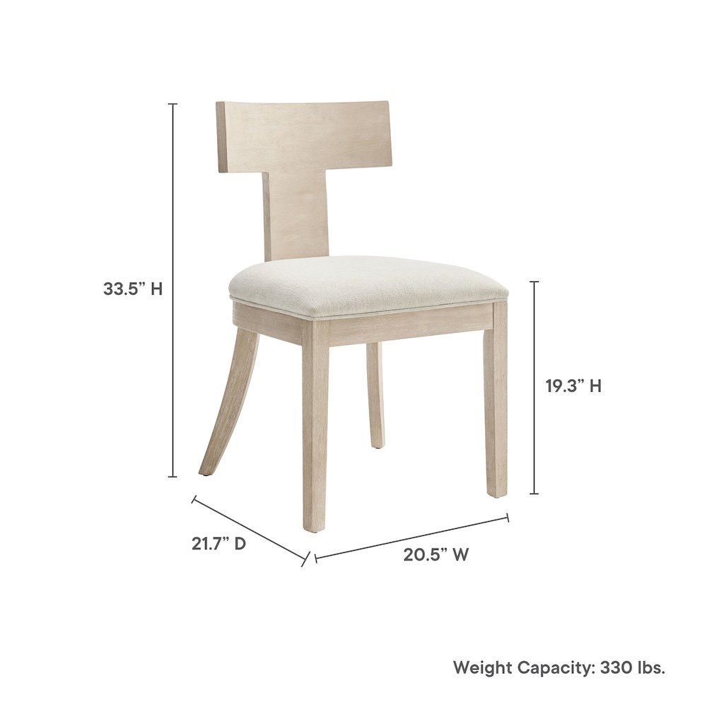 Peregrine Wood and Fabric Upholstered Dining Chairs Set of 2