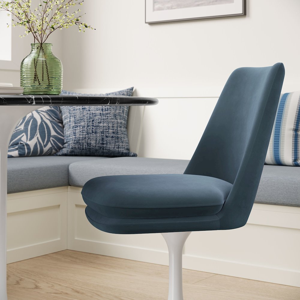 Lippa Swivel Dining Performance Velvet Side Chair