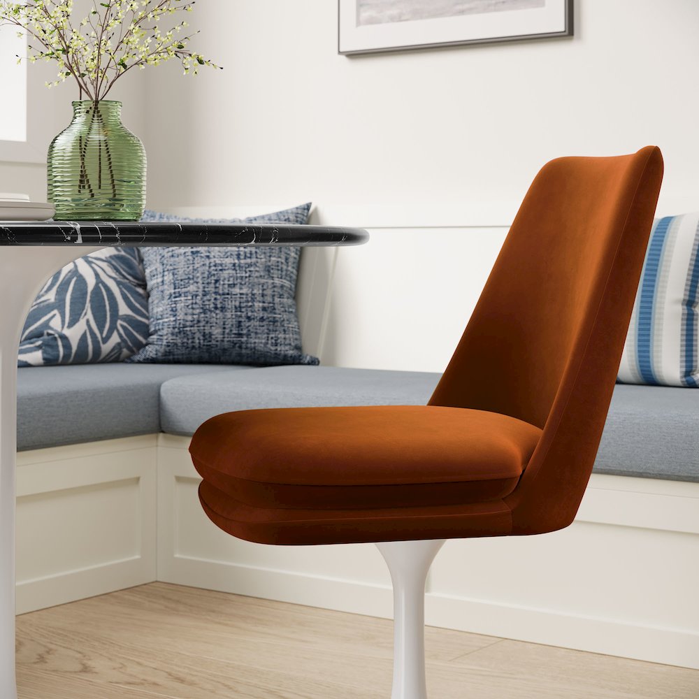 Lippa Swivel Dining Performance Velvet Side Chair
