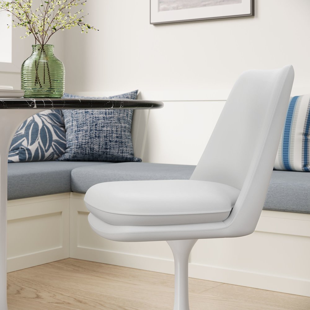 Lippa Swivel Dining Vegan Leather Side Chair