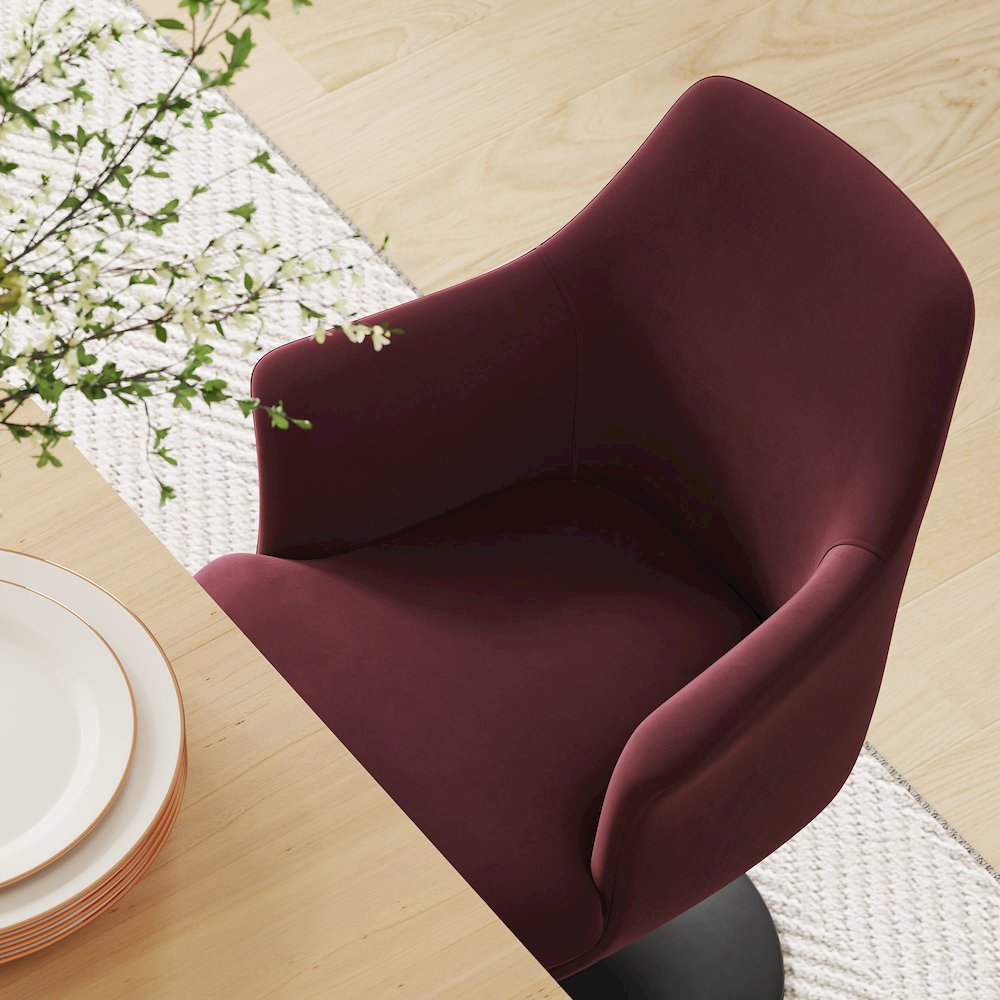 Lippa Swivel Dining Performance Velvet Armchair
