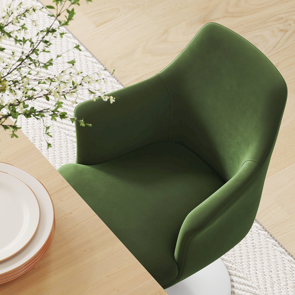 Lippa Swivel Dining Performance Velvet Armchair
