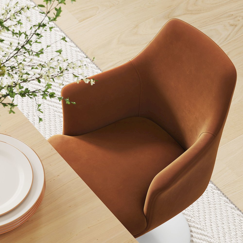 Lippa Swivel Dining Performance Velvet Armchair