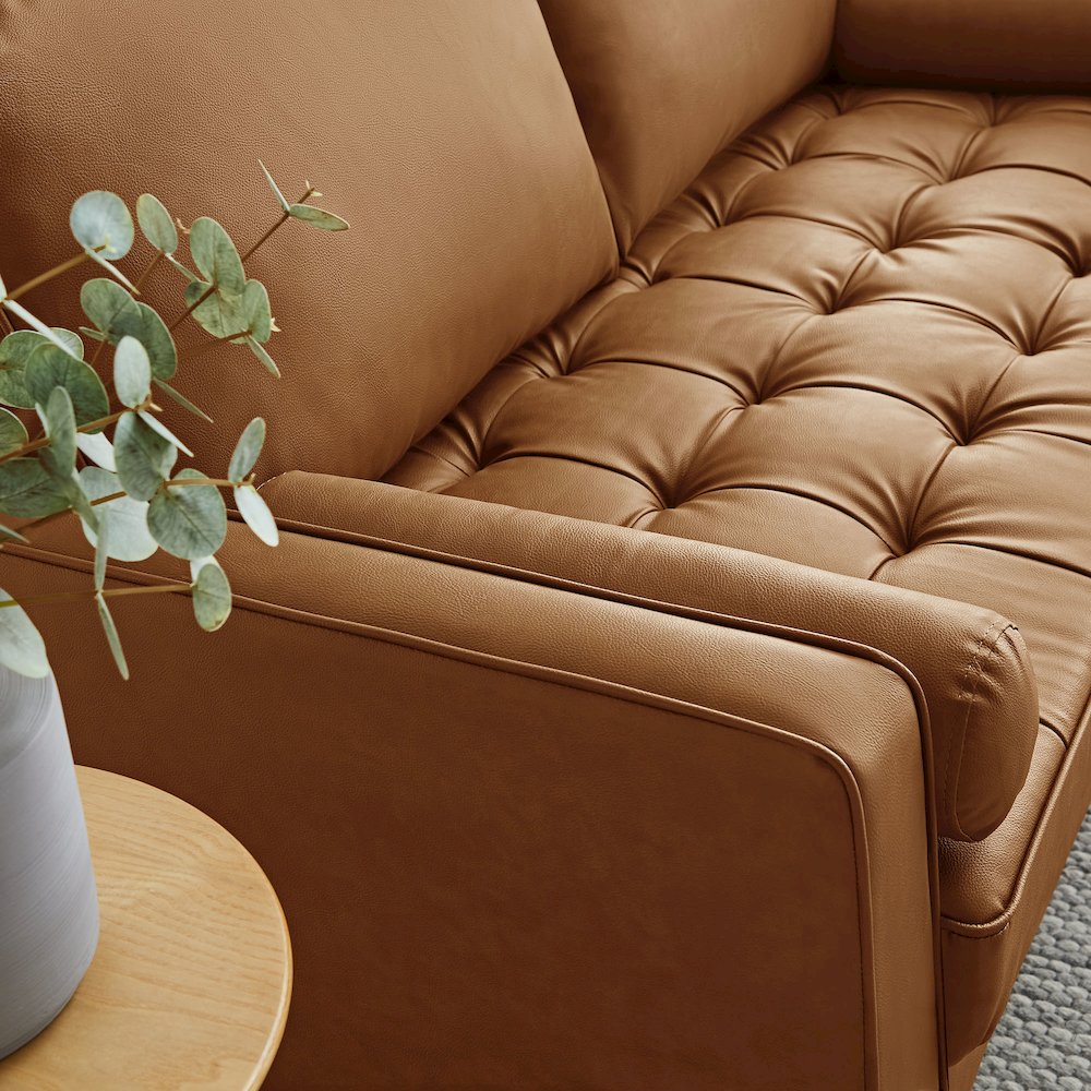 Valour Tufted Vegan Leather Loveseat