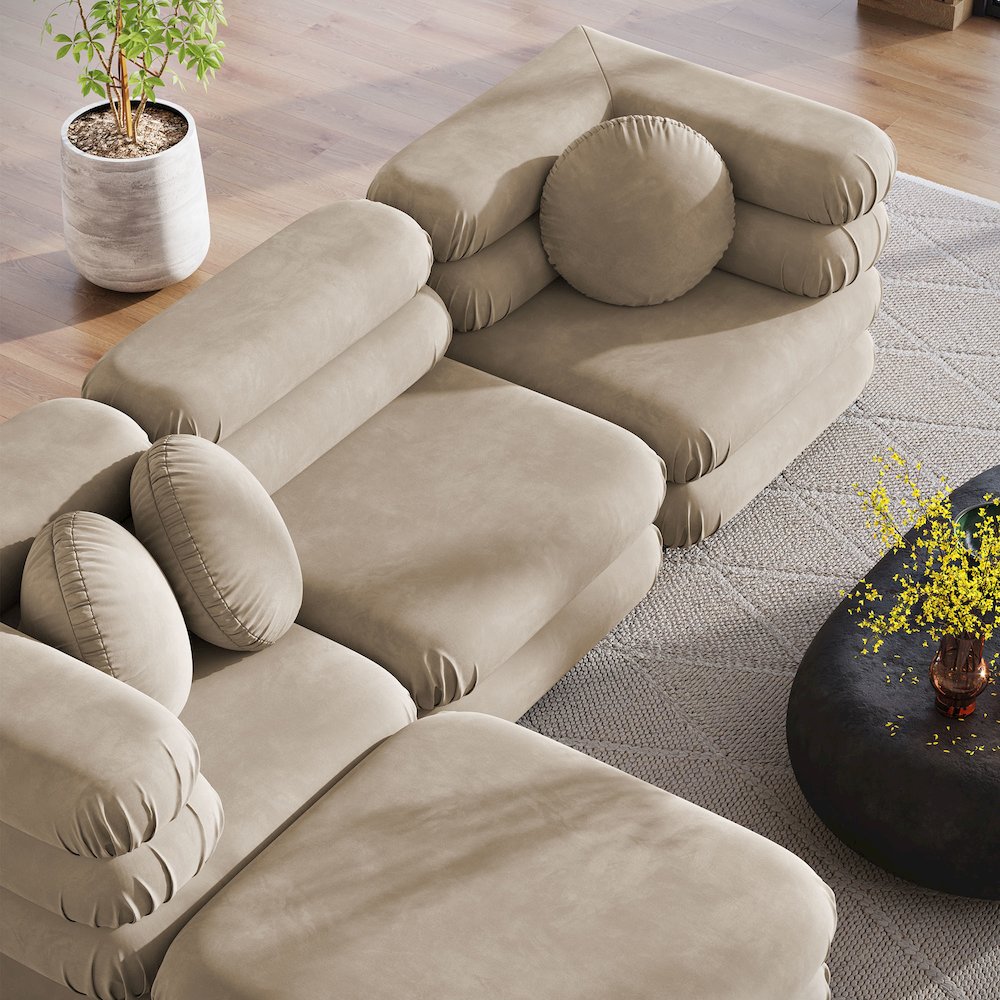 Jubilee 4-Piece Modular Performance Velvet Sectional Sofa
