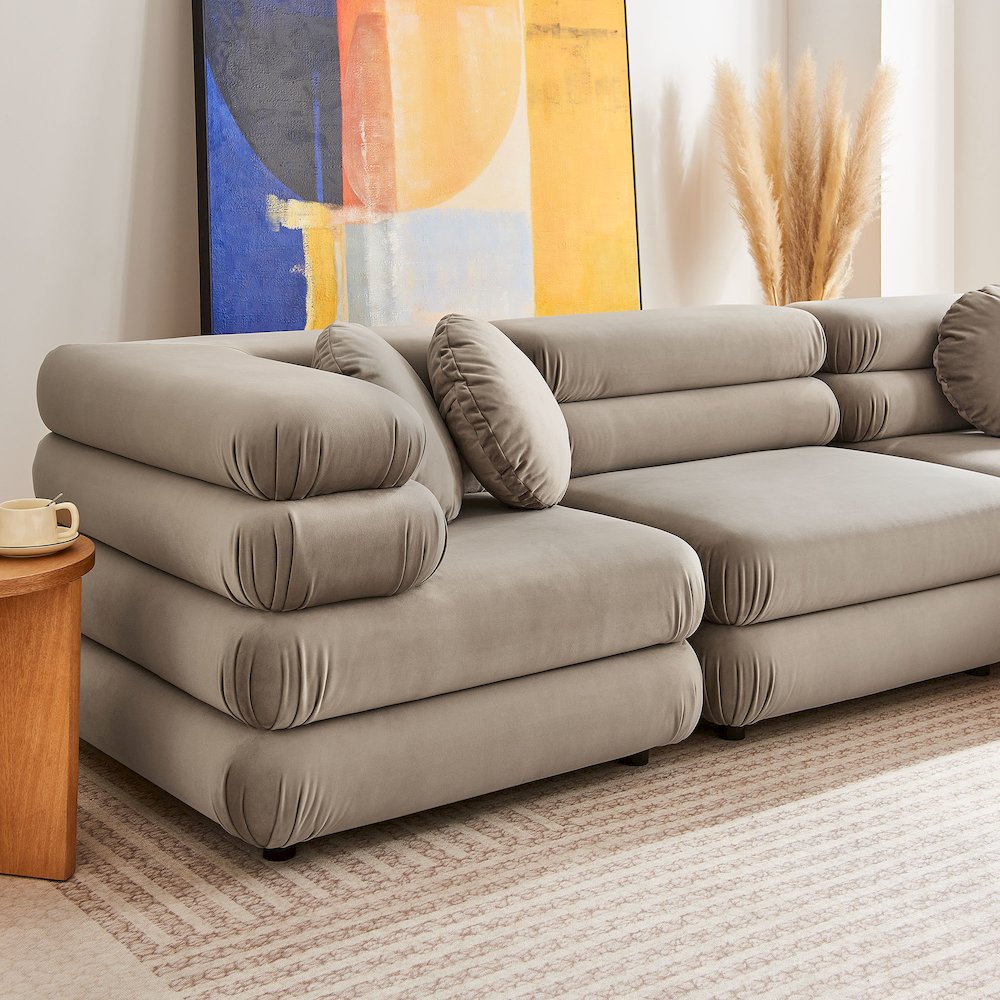 Jubilee 5-Piece Modular Performance Velvet Sectional Sofa