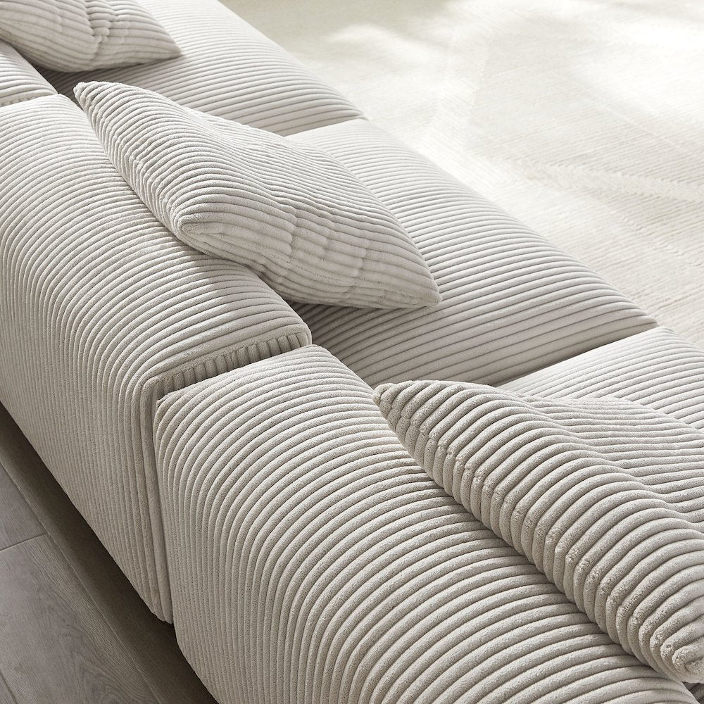 Solace 3-Piece Modular Corduroy Upholstered Sofa