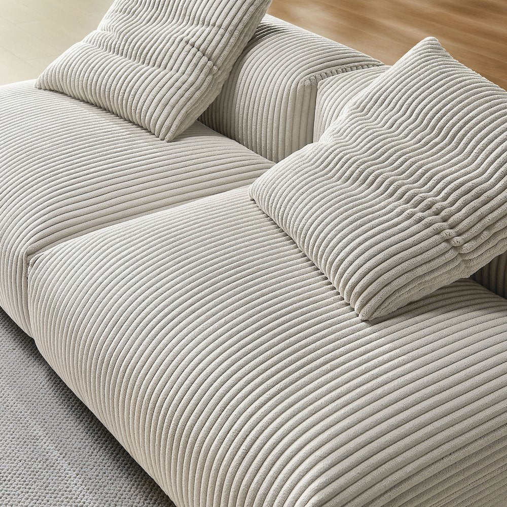 Solace 2-Piece Modular Corduroy Upholstered Sofa