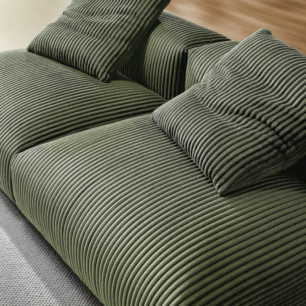 Solace 2-Piece Modular Corduroy Upholstered Sofa