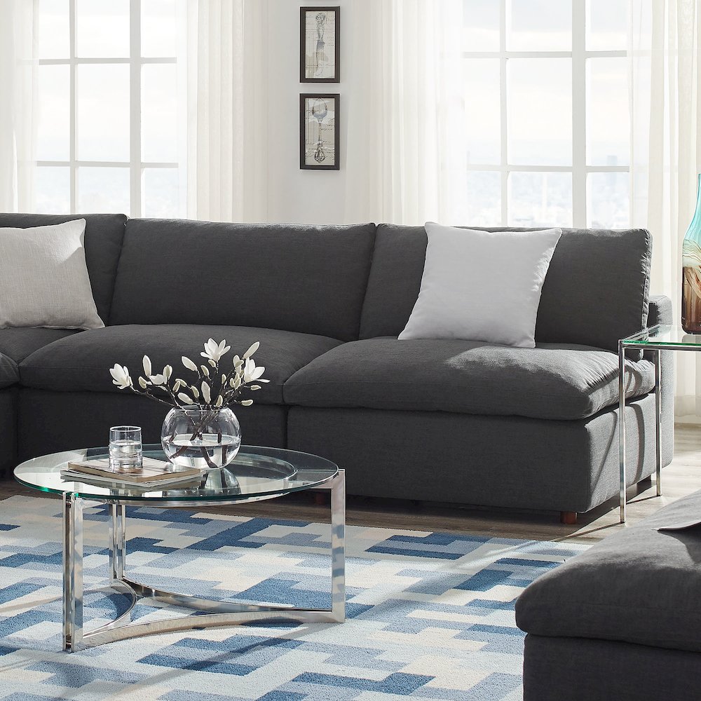 Commix Down Filled Overstuffed 2-Piece Armless Sectional Loveseat