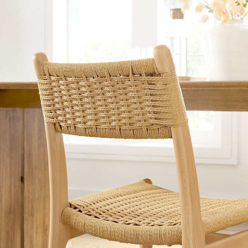 Wynn Rope and Wood Dining Side Chairs Set of 2