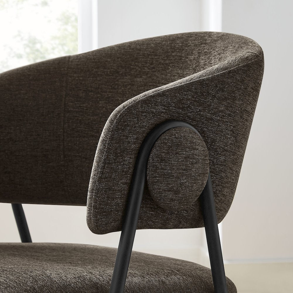 Nella Upholstered Heathered Chenille Dining Chairs Set of 2