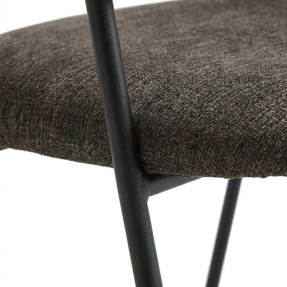 Upholstered Heathered Chenille Dining Chairs, Java Black, Set of 2