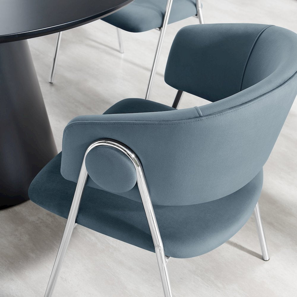 Nella Upholstered Performance Velvet Dining Chair Set of 2