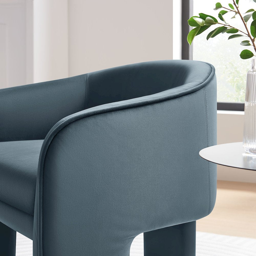 Greer Performance Velvet Upholstered Accent Armchair