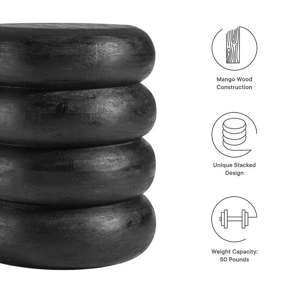 Ellery Round Stacked Wood Side Table