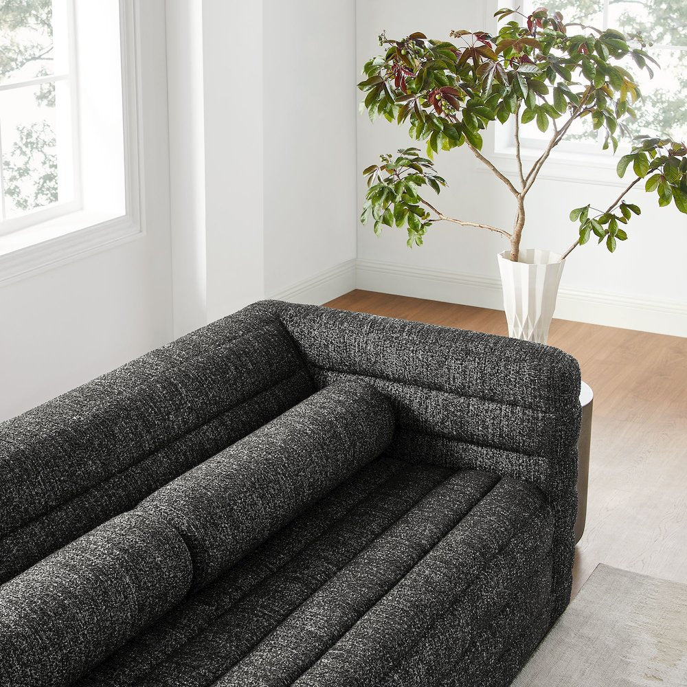 Relle Channel Tufted Boucle Upholstered Sofa