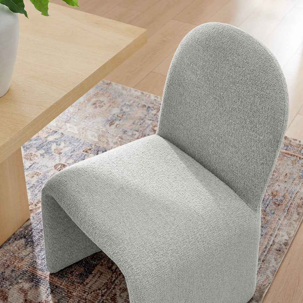 Junia Boucle Upholstered Arch Armless Dining Chair