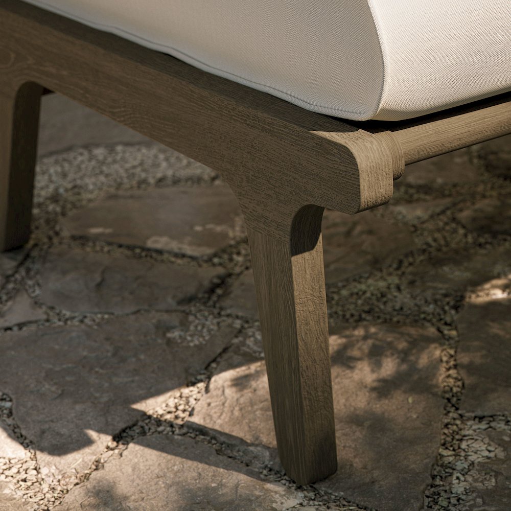 Saratoga Outdoor Patio Teak Ottoman
